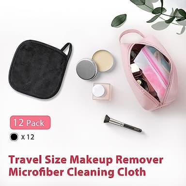 Makeup Remover Cloth, 6" x 6" Makeup Remover Towels Reusable Face Cloth for Washing Face, Makeup Remover Pads Microfiber Face Washcloth with Mesh Bag, 12 Pack, Grey - Image 5