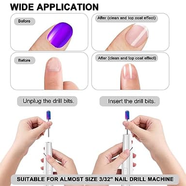 Cellentool 25Pcs Nail Drill Bits Set with Storage Box, 3/32 Inch Tungsten Ceramic Diamond Carbide Nail Drill Bits for Acrylic Gel Polish, Cuticle Efile Remover for Manicure Pedicure - Image 7