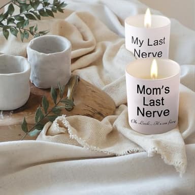 BFJLIFE Candle Gifts for Mom from Daughter/Son Funny Cool Unique Mothers Day Christmas Birthday Gifts for Mom Stocking Stuffers Moms Last Nerve Oh Look Its On Fire Lavender Scented Soy Candle - Image 4