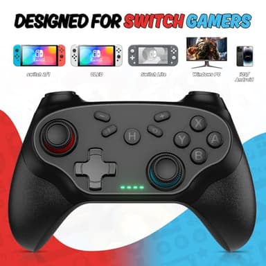 Wireless for Nintendo Switch Controller, for Switch 2/1 Lite/OLED/PC/Android/IOS, for Switch Controllers with, Dual Vibration, Screenshot Function, Bluetooth, Turbo Function 2 Pack - Image 2