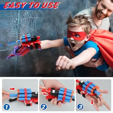 JONEG Web Shooters Toy for Kids 2 Pack, Toy for 3 4 5 6 7 8 Year Old Boy, Web Slinger with Spider Glove Launcher, Toys for Boys 4-6 6-8, Birthday Gifts - Image 4