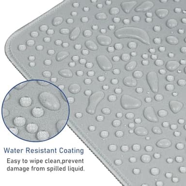 Large Gaming Mouse Pad with Stitched Edges, Durable Non-Slip Natural Rubber Base, Waterproof Computer Keyboard Pad Mat for Esports Pros/Gamer/Desktop/Office/Home - Grey - Image 4