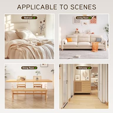 Furnimart Faux Leather Bench Ottoman, Tufted Button Bedroom Benches Footrest Stool in Solid Wood Legs, Long and Dining Bench, Indoor Bench for Entryway Living Room Bedroom (Leather-DustYellow) - Image 8