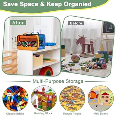 4 PCS Toys Storage Bag, Classic Bricks Building Set Storage Bag, Travel Case for Building Toys, Puzzles - Image 3