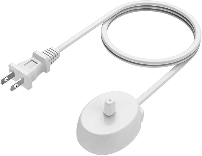 LAP POW Replacement Charger Compatible with Oral B Electric Toothbrush Series 3 4 5 6 Pro 1000/3000/5000, Inductive Charging Base Portable Waterproof Power Cord Environmental ABS, Model XT-3757 White - Image 1