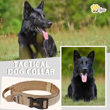 ADITYNA Tactical Dog Collar for Medium Dogs - Soft Padded, Heavy Duty, Service, Adjustable, Military, K9 Medium Collar with Handle for Training and Walking - Image 7