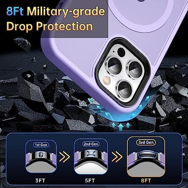 CASEQUUE Magnetic for iPhone 12 Case/iPhone 12 Pro Case, [Military Grade Drop Tested] [Compatible with MagSafe] Shockproof Translucent Hard Back Soft Slim Protective Case for iPhone 12/12 Pro, Purple - Image 6