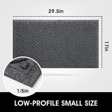 MATALL Front Door Mat 2 Pack Indoor and Outdoor Welcome Mat, Absorbent and Drain Away Water Heavy Duty Entryway Doormat for Front Back Doors, Laundry Rooms, Mudrooms and More, 29.5x17.5IN - Image 2