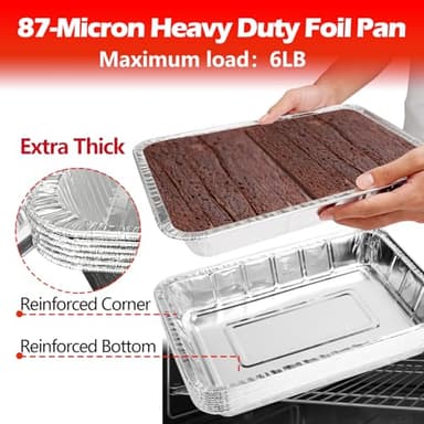 MAXTBEE Aluminum Pans Foil Pans, 30 Pack 9x13 Disposable Aluminum Trays Half Size Heavy Duty Tin Foil Trays Food Containers For Cooking, Baking, Roasting, Heating or Steam Table - Image 4