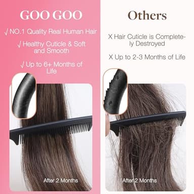 GOO GOO I Tip Hair Extensions Real Human Hair, 18inch 50g 50S, Cold Fusion I Tip Hair Extensions, Invisible Remy Hair Extensions, 1B Natural black - Image 4