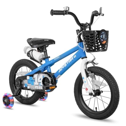 JOYSTAR Pluto Kids Bike 14 Inch BMX Style Children Bicycles with Training Wheels for Boys Girls Age 3-5 Years Blue - Image 1