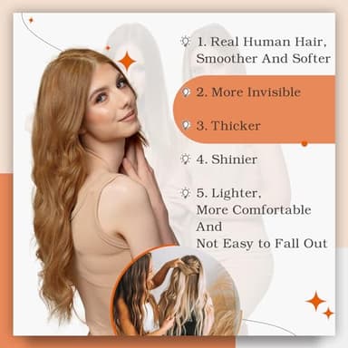 Full Shine Invisible Tape in Extensions Real Human Hair Color 330 Auburn Seamless Hair Extensions Tape in 18 Inch 50Gram Double Sided 20Pcs Straight Remy Human Hair Extensions Add Volume for Party - Image 5