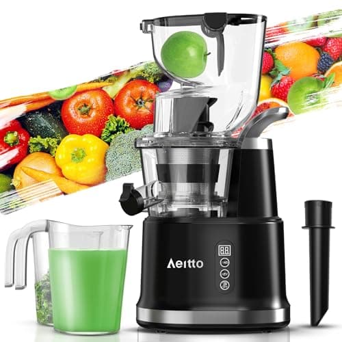 Aeitto Juicer Machines with Large Feed Chute, Slow Masticating Juicer for Fruits and Vegetables, Self Feeding for Juice Extractor - Image 1