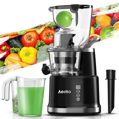 Aeitto Juicer Machines with Large Feed Chute, Slow Masticating Juicer for Fruits and Vegetables, Self Feeding for Juice Extractor - Image 1
