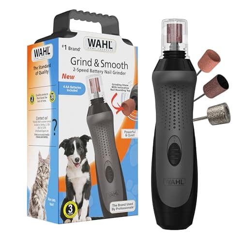 Wahl Grind & Smooth 2 Speed Battery Dog Nail Grinder with Concave Rounding Tip and Nail Guard for Increased Safety and Precise Nail Grinding - Model 3026333 - Image 1