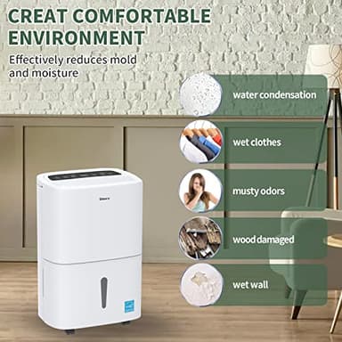 Shinco 7,000 Sq.Ft Energy Star Dehumidifier with Pump and WIFI, Ideal for Large Industrial Rooms and Home Basements, Efficient Moisture Removal and Humidity Control, 1.85 Gallons Water Tank - Image 9