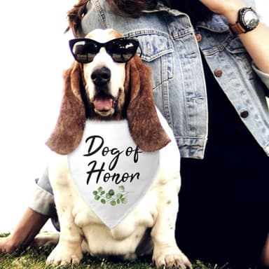 Dog of Honor Dog Bandana White Dog Bandana Engagement Gift Funny Dog Bandana Wedding Photo Prop Pet Scarf Accessories for Pet Dog Lovers Gifts - Image 4