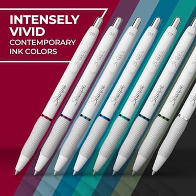 Sharpie S-Gel Pens, Fashion Barrel Gel Pens, Pearl White Body, Medium (0.7mm) Point, Bold Ink Colors, 12 Count - Image 5