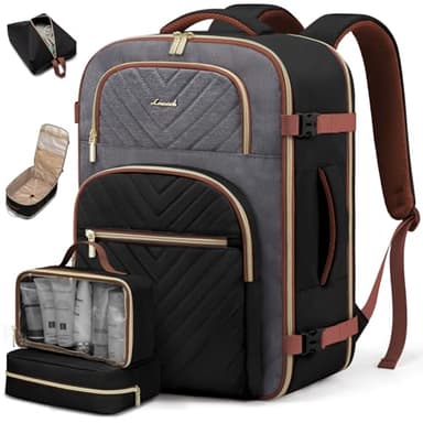 LOVEVOOK Travel Backpack Carry on Flight Approved 40L,Waterproof TSA Travel Essentials Personal Item Backpack for Women Men,Large Carry on Luggage Suitcase Travel Bag for Airplane with 3 Packing Cubes - Image 1