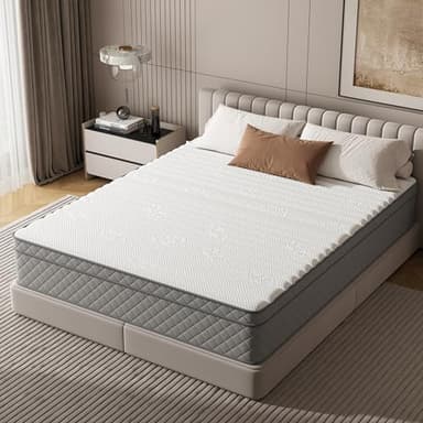 PurrJoys Full Mattress, 12 Inch Hybrid Double Mattress with Cooling Gel Memory Foam and Pocket Springs, CertiPUR-US Certified, Medium Firm - Image 3