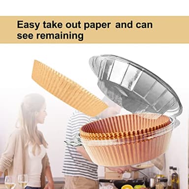 Ninja Power XL Gourmia Air Fryer Disposable Paper Liners - 200pcs, 9 Inch Round Parchment Liners for 4/5/6 qt Air Fryers, Baking Paper for Oven & Microwave - Image 6