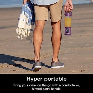 Ninja BC151PR Blast Portable Blender, Cordless, 18oz. Vessel, Personal Blender-for Shakes & Smoothies, BPA Free, Leakproof-Lid & Sip Spout, USB-C Rechargeable, Dishwasher Safe Parts, Passion Fruit - Image 8