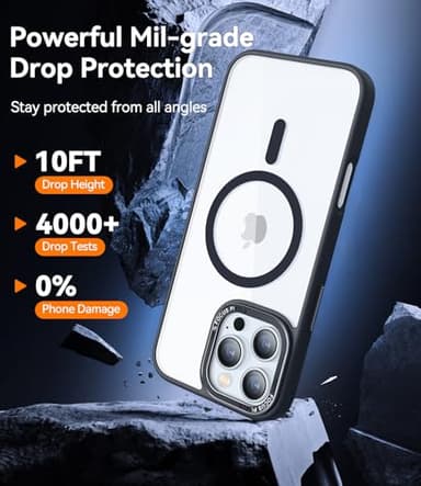 CANSHN Clear Magnetic Compatible with iPhone 16 Pro Max Case [Compatible with Magsafe] [Not Yellowing] Slim Thin Shockproof Protective Bumper Phone Case Cover 6.9 Inch - Black - Image 4