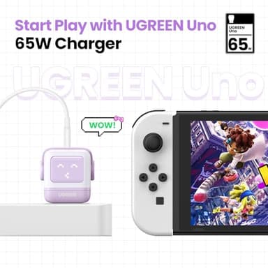 UGREEN Uno 65W USB C Charging Block Nexode 3-Port GaN Charger Compact Fast USB C Power Adapter for MacBook Pro/Air, XPS 13, Note 20/10+, iPhone 17/16, Galaxy S25/S24, Steam Deck, ROG Ally(Purple) - Image 2