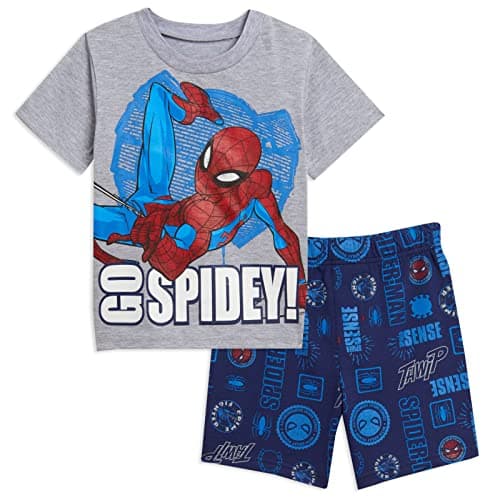 Marvel Spider-Man Toddler Boys T-Shirt and Shorts Outfit Set Gray/Blue 5T - Image 1