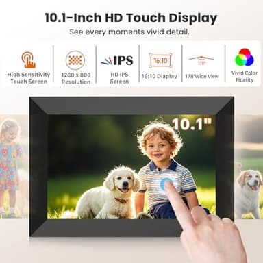 Uhale Digital Picture Frame WiFi 10.1 Inch with 32GB Storage, Electronic Photo Frames 1280 x 800 HD IPS Touch Screen, Auto Rotate, Slideshow, Instantly Share Photos and Videos from Anywhere - Image 6