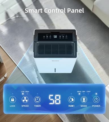 Aiusevo 5000 Sq. Ft Dehumidifier, Max 52 Pint/Day Dehumidifiers for Home with Drain Hose, 3 Modes, Child Lock, 24H Timer, Auto Defrost, for Basement, Bedroom, Rv, Large Room, Closet, Garage - Image 5