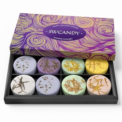 Shower Steamers Aromatherapy Birthday Gifts for Women - SWCANDY 8 Pcs Stocking Stuffers White Elephant Gifts for Adults Mom Men Teen Self Care with Natural Essential Oils Relaxation Home SPA Christmas - Image 1