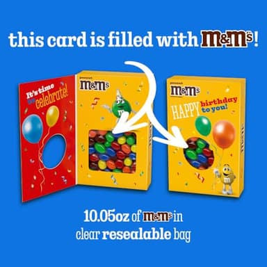 M&M'S Peanut Milk Chocolate Candy Happy Birthday Card and Gift Box All in One Birthday Present for All Ages, 10.05 Oz Box - Image 3