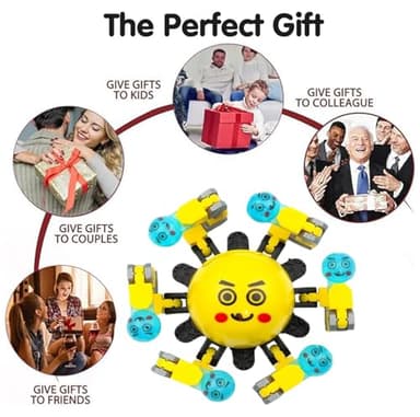 10 Pcs Transformable Fidget Spinner Toys for Kids, Stress Relief Sensory Toys for Autism ADHD, Birthday Party Favors, Easter Basket Essentials, Classroom Prizes, Stocking Stuffers for Boys Girls - Image 4