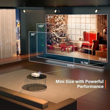 Mini Projector, VOPLLS 1080P Full HD Supported Video Projector, Portable Outdoor Home Theater Movie Projector, 50% Zoom, Compatible with HDMI, USB, AV, Smartphone/Tablet/Laptop (Small Projector) - Image 3