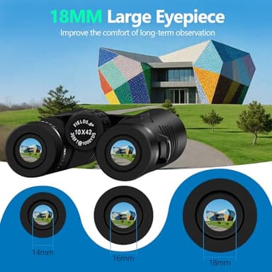 10x42 High Powered Binoculars for Adults, Kttrey Compact Waterproof Binoculars with Clear Low Light Vision for Bird Watching, Hunting, Cruise, Stargazing and Travel, Includes Carrying Bag and Strap - Image 5