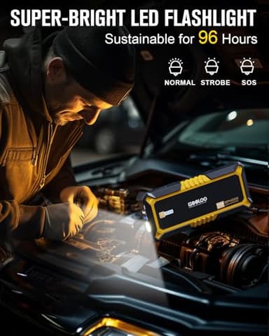 GOOLOO GP4000 Jump Starter 4000A Peak Car Starter (All Gas,up to 10.0L Diesel Engine) SuperSafe 12V Lithium Jump Box,Auto Battery Booster Pack,Portable Power Bank with USB Quick Charge and Type C Port - Image 4