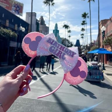 RAZKO Pink Minnie Ears Hair Accessory, Mouse Headband for Women Girls (Birthday Girl-Pink M) - Image 5