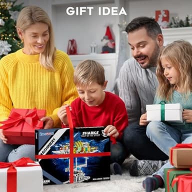 INSOON Mechanical Shark Building Set with LED Light, 687 PCS Movable Ocean Animal with Display Stand, Sea Fish Building Block Toy, Home Decor Gift for Adults Teens Kids Boys Ages 12+ - Image 8