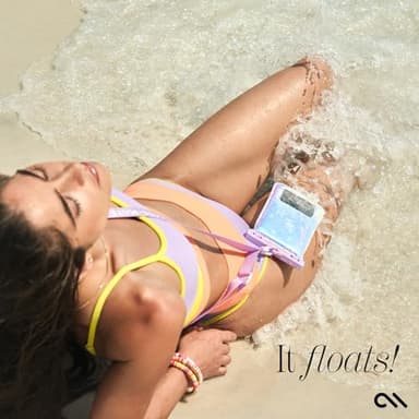 Case-Mate Soap Bubble IP68 Waterproof Phone Pouch - Floating Waterproof Phone Case w/Crossbody Lanyard - Cruise Ship Travel Essentials - Compatible w/All Devices - Touchscreen Friendly - Iridescent - Image 7