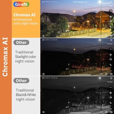 Girafit 3MP 2K Window Camera,2.4GHz&5GHz WiFi Indoor Cameras for Home Security 2 Pack with ChroMax Al Color Night Vision,Person & Motion Detection,24/7 Recording,Easy&Quick Install - Image 2