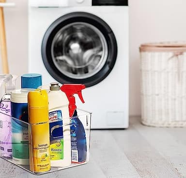 Clear Plastic Storage Bins, Perfect for Kitchen Organization or Pantry Organization and Storage, Laundry Room, Fridge, Freezer Organizer Plastic Storage Containers for Organizing, Cabinet Organizers - Image 8