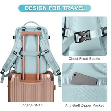Personal Item Travel Backpack For Women Men Airline Approved Carry On Backpack Flight Approved Waterproof Sports Luggage Backpack Casual Daypack Small Hiking Backpack - Image 8