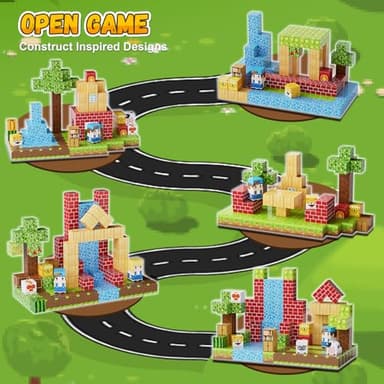 Fitrobust 200PCS Magnetic Building Blocks Set, Magnetic Tiles Kids Build Cubes STEM Game Toys, Build Forest World Set, Christmas Birthday Gifts for Boys & Girls Age 3 4 5 6 7 8 9 10 - Image 4