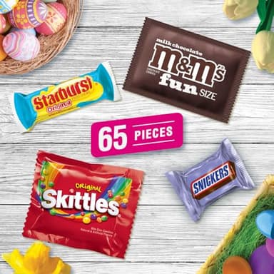 Mars M&M'S, SKITTLES, SNICKERS & STARBURST Easter Basket Stuffers Variety Pack, 65 Ct Bulk Bag - Image 4