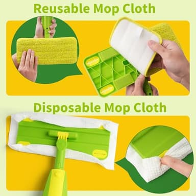 Lullulii Kids Spray Mop, Fun & Functional Toddler Mop Cleaning Set,Real Working Mini Mop, Pretend Play Toy –Includes Spray Bottle,Washable Microfiber Pads, Montessori Kids Cleaning Toy Set -Green - Image 4