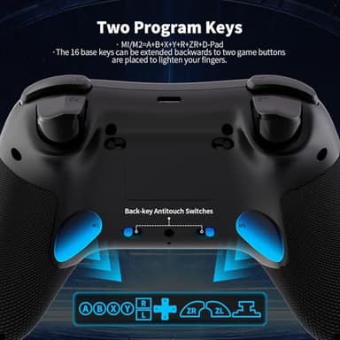 AceGamer Aurora Generation 2.4G Wireless Bluetooth Controller for Windows PC/Android/Switch/iOS/Steam Deck, Hall Joysticks and RGB Light- Upgraded PC Gaming Controller and Back Buttons Lock (Black) - Image 5