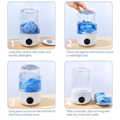 Ye02 Underwear Washer, 2025 New mini portable washing machine, for Bras/Underwear/Socks, Rechargeable Cordless Mini Washing Machine for Home, Apartment, Camping, Travel - Image 6