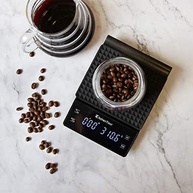 KitchenTour Coffee Scale with Timer 3kg/0.1g High Precision Pour Over Drip Espresso Scale with Back-Lit LCD Display (Batteries Included) - Image 5