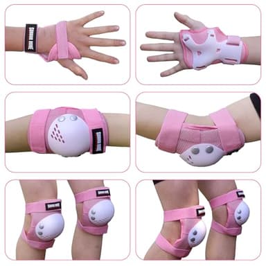 Youth/Kids Knee Pads Elbow Pads Wrist Guards Protective Gear Set for 3-15 Years Child Roller Skates, Skateboard, Cycling, Inline Skating, BMX Bike, Balance Bike, Scooter Riding and Other Outdoor Sports - Image 2